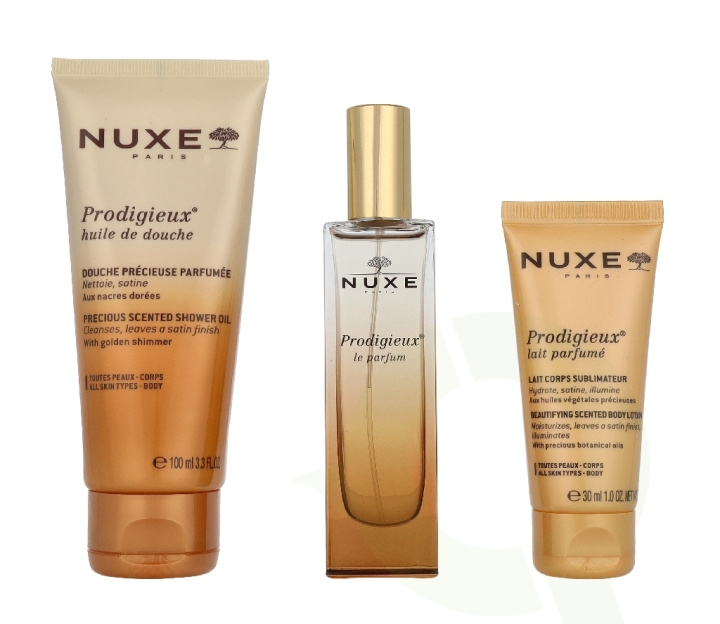 Nuxe Parfum Prodigieux Set 160 ml Shower Oil 100ml/Parfum Spray 30ml/Body Lotion 30ml i gruppen SKØNHED & HELSE / Duft & Parfume / Parfume hos TP E-commerce Nordic AB (D32925)