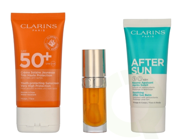 Clarins Beautiful Summer Giftset 87 ml Sun Cream 50ml/Lip Oil 7ml/Sun Balm 30ml i gruppen SKØNHED & HELSE / Hudpleje / Tanning / Solbeskyttelse hos TP E-commerce Nordic AB (D32945)