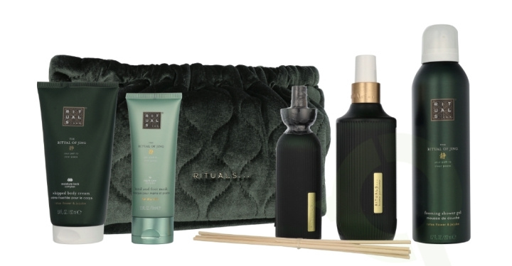 Rituals Jing Large Giftset 690 ml Home Perfume 200ml/Body Cream 150ml/Foaming Shower Gel 200ml/Mini Fragrance Sticks 70ml/Night Hand & Foot Mask 70ml