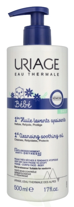 Uriage Bebe 1st Cleansing Soothing Oil 500 ml i gruppen SKØNHED & HELSE / Hudpleje / Ansigt / Rengøring hos TP E-commerce Nordic AB (D33079)