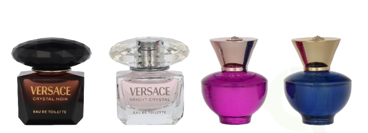 Versace Miniatures Set Women 20 ml 4x5ml - Crystal Noir Edt/Bright Crystal Edt/Dylan Purple Edp/Dylan Blue Edp i gruppen SKØNHED & HELSE / Gaveæske / Gaveæske til hende hos TP E-commerce Nordic AB (D33118)