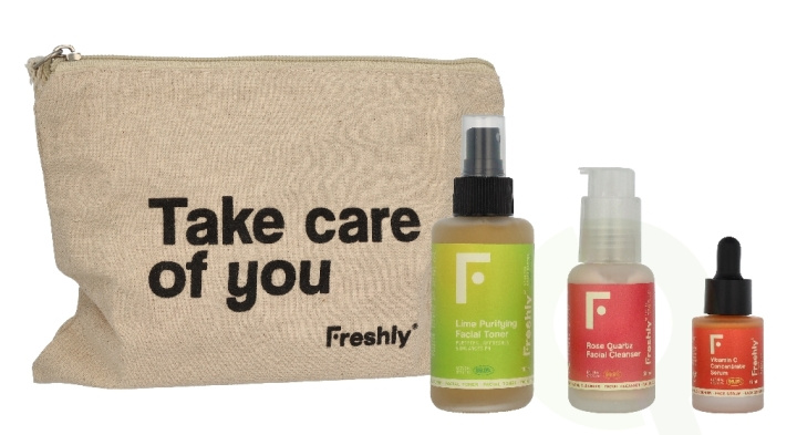 Freshly Cosmetics Freshly Vitamin C Essential Routine 165 ml Lime Purifying Facial Toner 100ml/Rose Quartz Facial Cleanser 50ml/Minitalla Vitamin C Concentrate Serum 15ml i gruppen SKØNHED & HELSE / Hudpleje / Ansigt / Rengøring hos TP E-commerce Nordic AB (D33224)