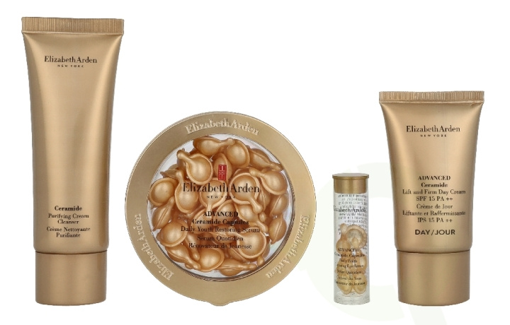 Elizabeth Arden E.Arden Twist & Lift Quartet Advanced Ceremide Capsules Set 94.2 ml Cream Cleanser 50ml/Restoring Serum 28ml/Eye Serum 1.2ml/Day Cream 15ml i gruppen SKØNHED & HELSE / Gaveæske / Gaveæske til hende hos TP E-commerce Nordic AB (D33244)