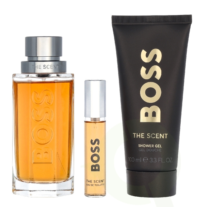 Hugo Boss The Scent Him Set 210 ml Edt Spray 100ml/Shower Gel 100ml/Edt Spray 10ml i gruppen SKØNHED & HELSE / Duft & Parfume / Parfume / Parfume til ham hos TP E-commerce Nordic AB (D33462)