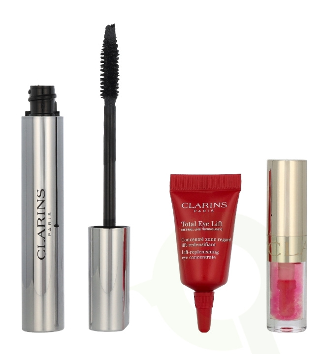 Clarins Wonder Perfect XXL Giftset 12.4 ml Mascara N° 01 Black 8 ml/Lip Comfort Oil 1,4ml/Eye Cream 3ml i gruppen SKØNHED & HELSE / Gaveæske / Gaveæske til hende hos TP E-commerce Nordic AB (D33465)