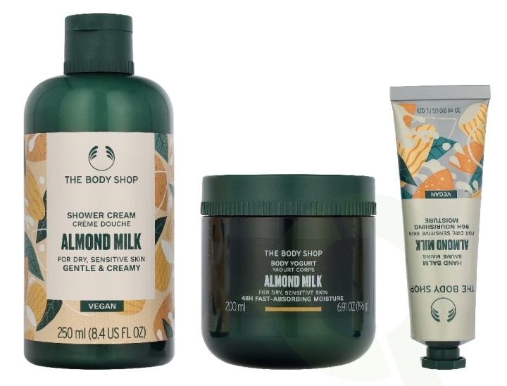 The Body Shop G3 Small Almond Milk Giftset 140 ml Hand Cream 30ml/Body Butter 50ml/Shower Cream 60ml i gruppen SKØNHED & HELSE / Gaveæske / Gaveæske til hende hos TP E-commerce Nordic AB (D33571)