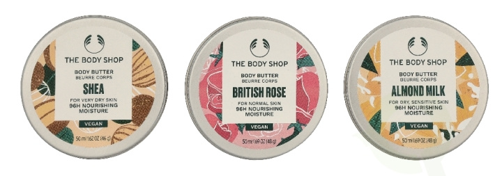 The Body Shop G2 Body Butter Trio Set 150 ml Shea Body Butter 50ml/Mango Body Butter 50ml/British Rose Body Butter 50ml i gruppen SKØNHED & HELSE / Hudpleje / Kropspleje / Body lotion hos TP E-commerce Nordic AB (D33573)