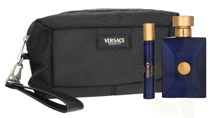 Versace Dylan Blue Pour Homme Giftset 110 ml Edt Spray 100ml/Edt Spray 10ml/Black Trousse i gruppen SKØNHED & HELSE / Duft & Parfume / Parfume / Parfume til ham hos TP E-commerce Nordic AB (D33824)