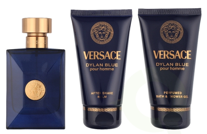 Versace Dylan Blue Pour Homme Giftset 150 ml Edt Spray 50ml/Bath & Shower Gel 50ml/Aftershave Balm 50ml i gruppen SKØNHED & HELSE / Duft & Parfume / Parfume / Parfume til ham hos TP E-commerce Nordic AB (D33825)