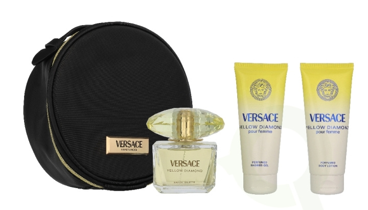 Versace Yellow Diamond Giftset 290 ml Edt Spray 90ml/Bath & Shower Gel 100ml/Body Lotion 100ml/Make-Up Case i gruppen SKØNHED & HELSE / Gaveæske / Gaveæske til hende hos TP E-commerce Nordic AB (D33827)
