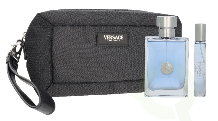 Versace Pour Homme Giftset 110 ml Edt Spray 100ml/Edt Spray 10ml/Black Trousse i gruppen SKØNHED & HELSE / Gaveæske / Gaveæske til ham hos TP E-commerce Nordic AB (D33831)