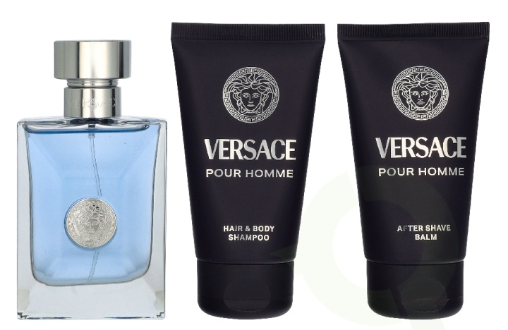 Versace Pour Homme Giftset 150 ml Edt Spray 50ml/Aftershave Balm 50ml/Hair & Body Shampoo 50ml i gruppen SKØNHED & HELSE / Duft & Parfume / Parfume / Parfume til ham hos TP E-commerce Nordic AB (D33832)