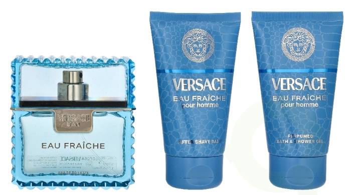 Versace Eau Fraiche Giftset 150 ml Edt Spray 50ml/Bath & Shower Gel 50ml/Aftershave Balm 50ml i gruppen SKØNHED & HELSE / Duft & Parfume / Parfume hos TP E-commerce Nordic AB (D33834)