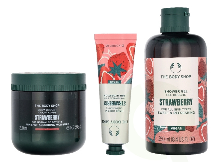 The Body Shop G3 Small Strawberry Giftset 140 ml Hand Cream 30ml/Body Butter 50ml/Shower Cream 60ml i gruppen SKØNHED & HELSE / Gaveæske / Gaveæske til hende hos TP E-commerce Nordic AB (D33896)