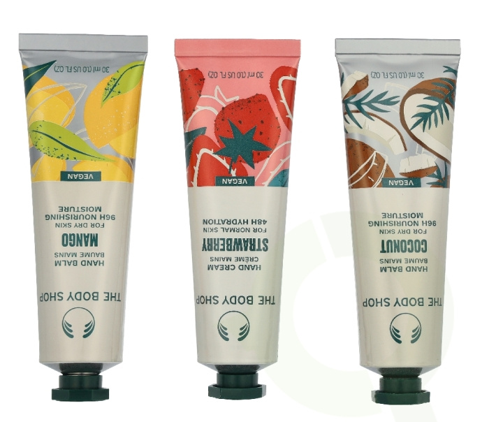 The Body Shop G1 Hand Care Trio Set 90 ml British Rose Hand Cream 30ml/Strawberry Hand Cream 30ml/Pink Grapefruit Hand Cream 30?ml i gruppen SKØNHED & HELSE / Hudpleje / Kropspleje / Duft sæbe hos TP E-commerce Nordic AB (D33903)