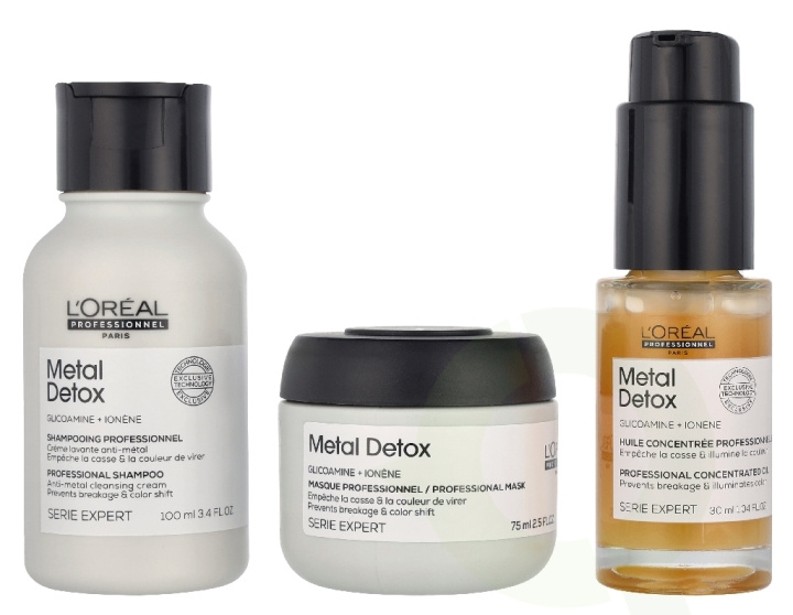 L\'Oreal Serie Expert Metal Detox Set 205 ml Shampoo 100ml/Mask 75ml/Oil 30ml i gruppen SKØNHED & HELSE / Hudpleje / Kropspleje / Bad & brusecreme hos TP E-commerce Nordic AB (D33966)
