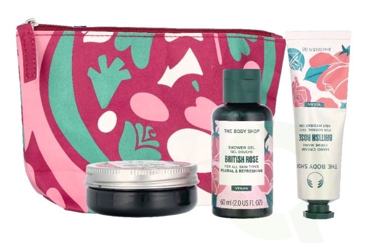 The Body Shop G2 Beauty Bag British Rose 140 ml Shower Gel 60ml/Body Butter 50ml/Hand Cream 30ml i gruppen SKØNHED & HELSE / Gaveæske / Gaveæske til hende hos TP E-commerce Nordic AB (D33975)