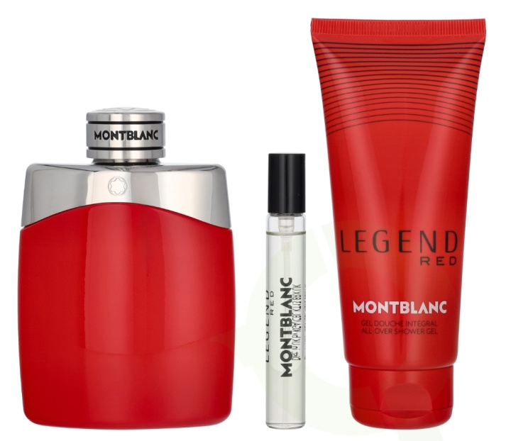 Mont Blanc Legend Red Giftset 207.5 ml Edp Spray 100ml/Edp Spray 7,5ml/All-Over Shower Gel 100ml i gruppen SKØNHED & HELSE / Duft & Parfume / Parfume hos TP E-commerce Nordic AB (D34021)