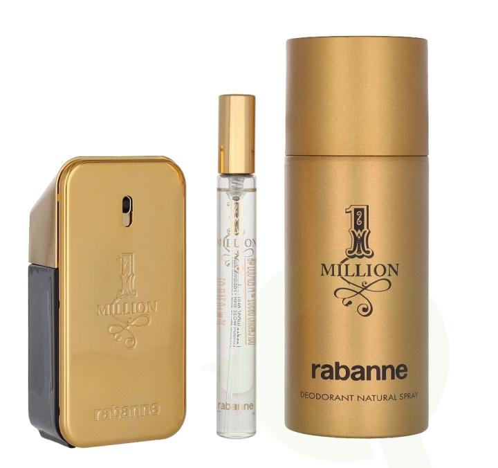 Paco Rabanne 1 Million Giftset 210 ml Edt Spray 50ml/Deo Spray 150ml/Edt Spray 10ml i gruppen SKØNHED & HELSE / Duft & Parfume / Parfume hos TP E-commerce Nordic AB (D34063)