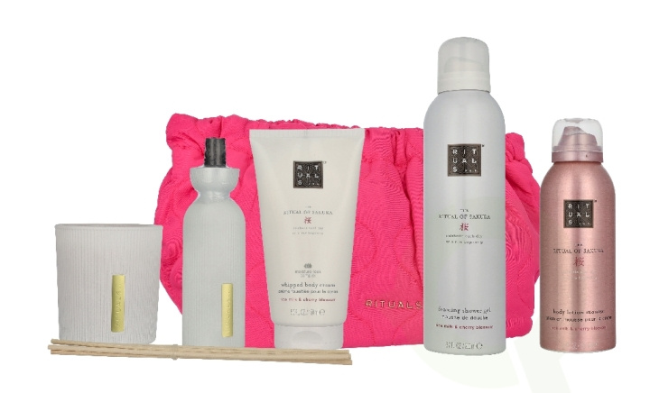 Rituals Sakura Set 710 ml Scented Candle 140gr/Foaming Shower Gel 200ml/Body Cream 150ml/Body Lotion Mousse 150ml/Mini Fragrance Sticks 70ml i gruppen SKØNHED & HELSE / Gaveæske / Gaveæske til hende hos TP E-commerce Nordic AB (D34228)
