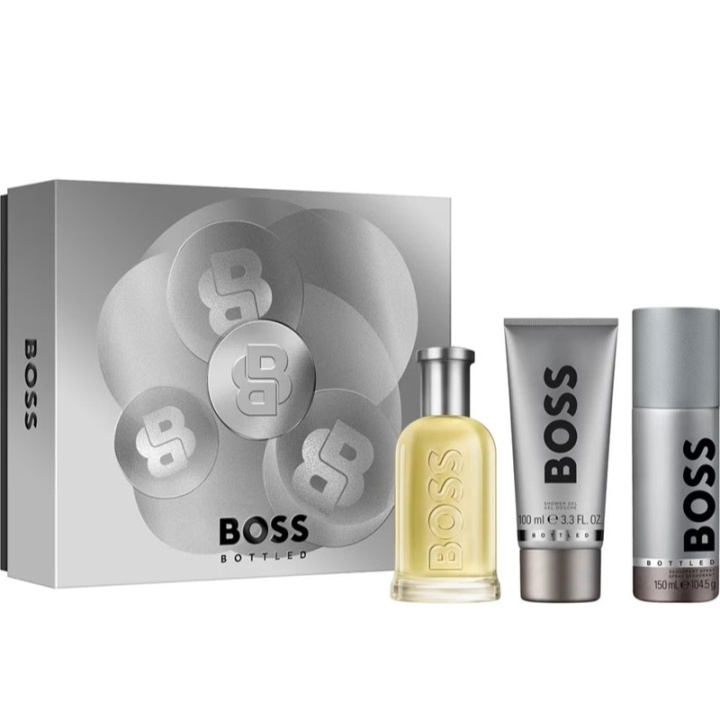 Hugo Boss Giftset Hugo Boss Bottled Edt 100ml + Shower Gel 100ml + Deospray 150ml i gruppen SKØNHED & HELSE / Gaveæske / Gaveæske til ham hos TP E-commerce Nordic AB (D34281)