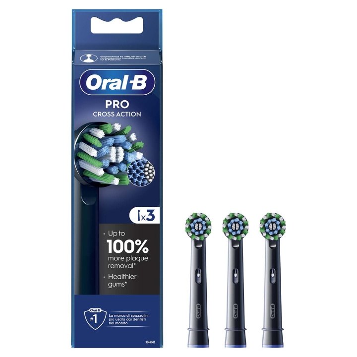 Oral B Borsthuvud Cross Action Black 3st i gruppen SKØNHED & HELSE / Oral pleje / Tilbehør til elektriske tandbørster hos TP E-commerce Nordic AB (D34342)