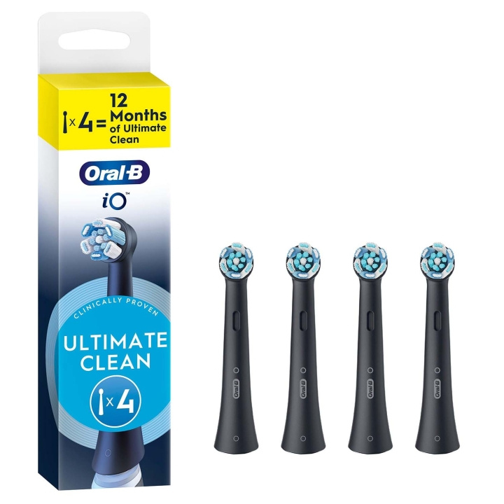 Oral B Borsthuvud iO Ultimate Clean Black 4st i gruppen SKØNHED & HELSE / Oral pleje / Tilbehør til elektriske tandbørster hos TP E-commerce Nordic AB (D34351)