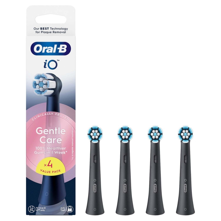Oral B Borsthuvud iO Gentle Care Black 4st i gruppen SKØNHED & HELSE / Oral pleje / Tilbehør til elektriske tandbørster hos TP E-commerce Nordic AB (D34354)
