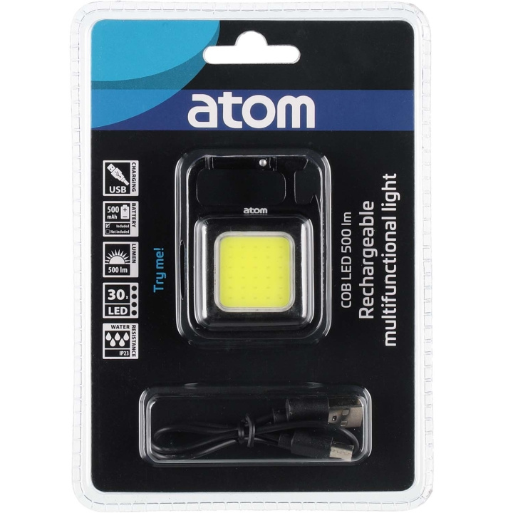 Atom Multifunktionslampa - Laddbar COB 30 LED Super 500 lm i gruppen SPORT, FRITID & HOBBY / Lommelygter og Pandelygter / Pandelamper hos TP E-commerce Nordic AB (D34489)