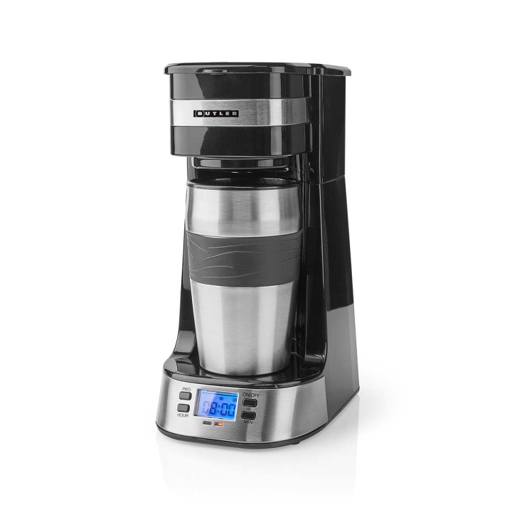 Butler Kaffebryggare för en portion | 0,4 l | 750 W | Timerfunktion | Isolerad resemugg | Automatisk avstängning | LCD-display | Svart i gruppen HJEM, HUS & HAVE / Husholdningsapparater / Kaffe og espresso / Kaffemaskiner hos TP E-commerce Nordic AB (D34500)
