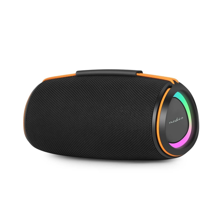 Nedis Bluetooth® højttaler | 360 min | Håndholdt design | 60 W | Stereo | Hjem / Portable / Udendørs | Kan parres | Orange / Sort i gruppen HJEMMEELEKTRONIK / Lyd & billede / Højttalere & tilbehør / Bluetooth-højttalere hos TP E-commerce Nordic AB (D34505)