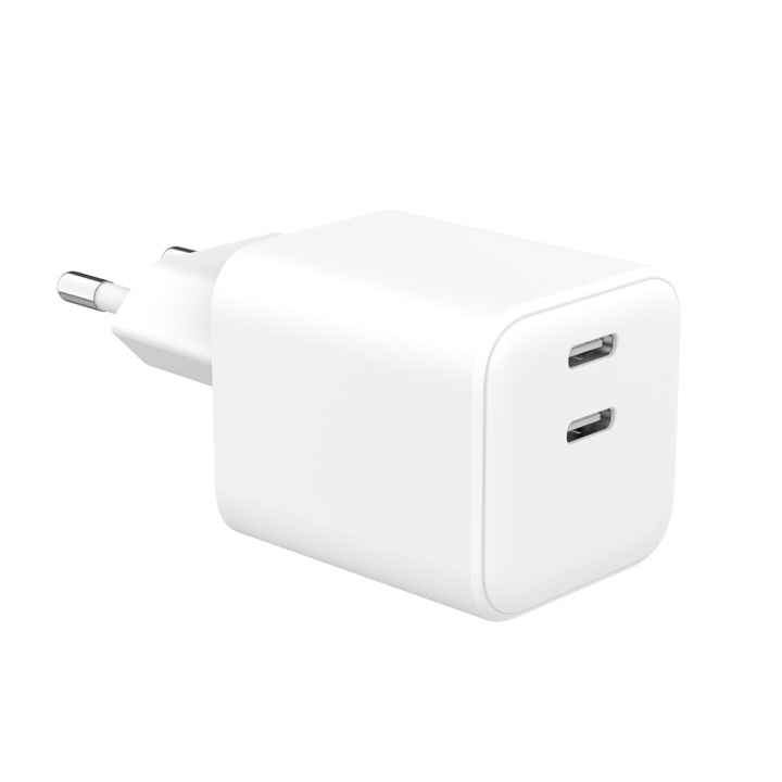 Gear Oplader 220V 2xUSB-C PD/PPS 65W GaN Hvid i gruppen SMARTPHONES & TABLETS / Opladere og kabler / Vægoplader hos TP E-commerce Nordic AB (D34537)