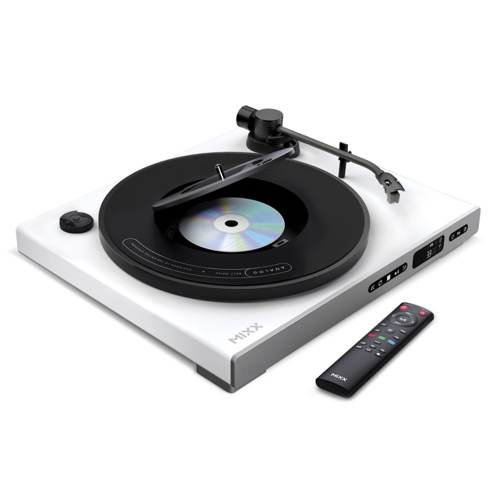 MIXX Vinyl- og CD-Afspiller - Analog Plus - 2i1 Hvid i gruppen HJEMMEELEKTRONIK / Lyd & billede / Hjemmebiograf, HiFi & Bærbar / Bærbar musikafspiller / CD-afspiller hos TP E-commerce Nordic AB (D34546)