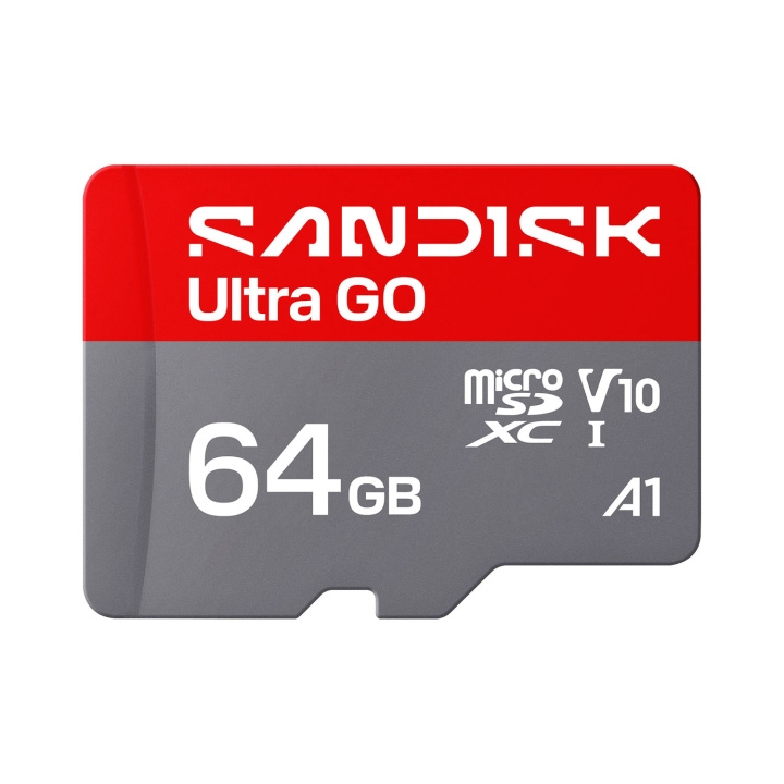 SanDisk MicroSD Ultra GO 64GB 140MB/s C10 UHS U1 A1 i gruppen HJEMMEELEKTRONIK / Lagringsmedier / Hukommelseskort / SD/SDHC/SDXC hos TP E-commerce Nordic AB (D34843)