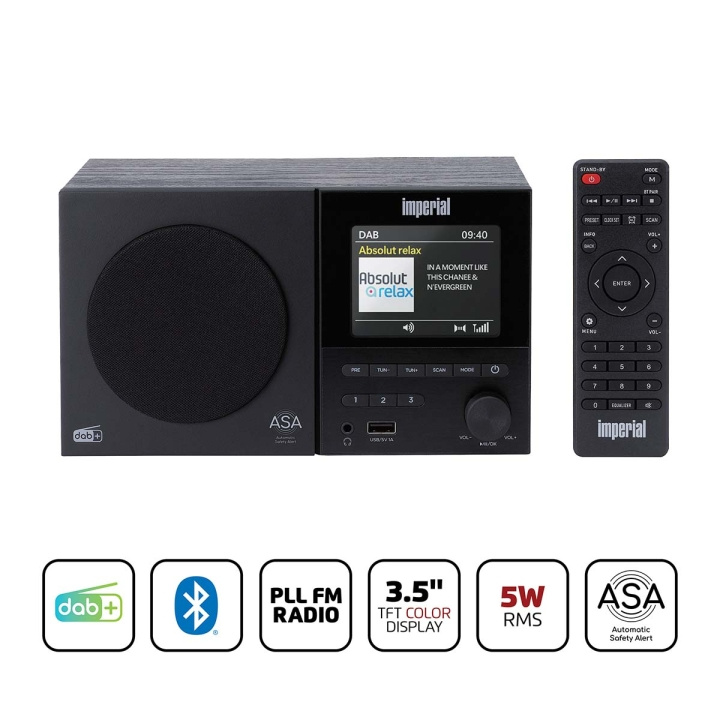 imperial DABMAN-120BK DAB+, FM radio with BT,RC i gruppen HJEMMEELEKTRONIK / Lyd & billede / Højttalere & tilbehør / Bluetooth-højttalere hos TP E-commerce Nordic AB (D34886)