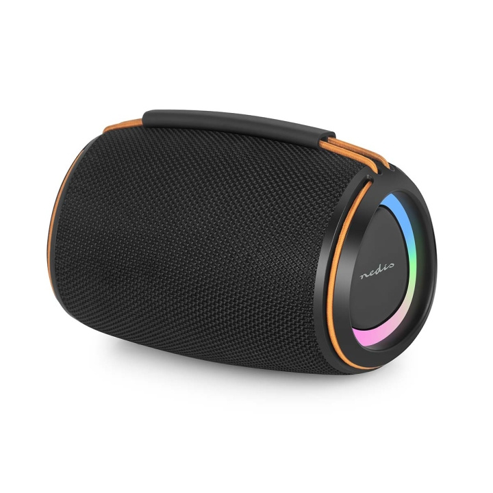 Nedis Bluetooth® højttaler | 360 min | Håndholdt design | 40 W | Mono | Hjem / Portable / Udendørs | Kan parres | Orange / Sort i gruppen HJEMMEELEKTRONIK / Lyd & billede / Højttalere & tilbehør / Bluetooth-højttalere hos TP E-commerce Nordic AB (D34927)