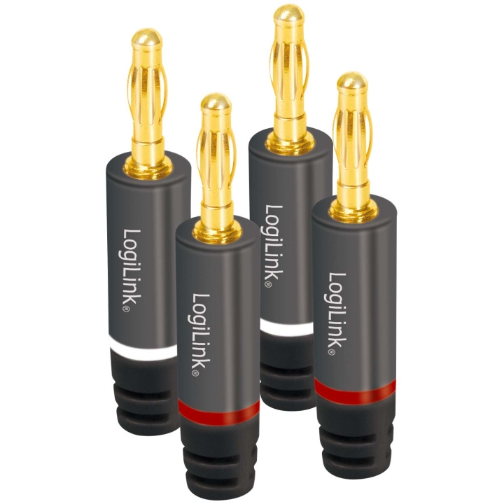 LogiLink Banankontakter max 4 mm² högtalarkabel 4-pack i gruppen HJEMMEELEKTRONIK / Kabler og adaptere / RCA hos TP E-commerce Nordic AB (D34935)