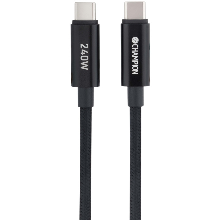 Champion USB-C Kabel 240W 1m Svart i gruppen COMPUTERTILBEHØR / Kabler og adaptere / USB / USB-C hos TP E-commerce Nordic AB (D34940)