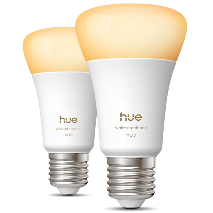 Philips Hue White Ambiance E27 1100lm 2-pack i gruppen HJEM, HUS & HAVE / Smart hjem / Smart belysning hos TP E-commerce Nordic AB (D34946)