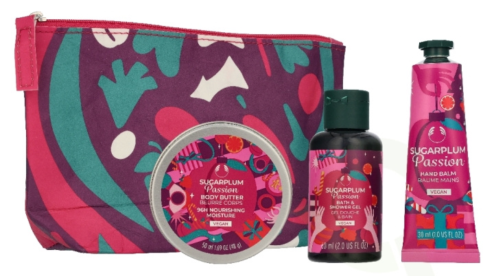 The Body Shop G2 Mini Love & Plums Giftset 110 ml Shower Gel 60ml/Body Butter 50ml/Ramie Bath Lily i gruppen SKØNHED & HELSE / Gaveæske / Gaveæske til hende hos TP E-commerce Nordic AB (D35133)