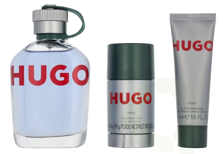 Hugo Boss Hugo Man Giftset 250 ml Edt Spray 125ml/Deo Stick 75ml/Shower Gel 50ml i gruppen SKØNHED & HELSE / Duft & Parfume / Parfume / Parfume til ham hos TP E-commerce Nordic AB (D35279)