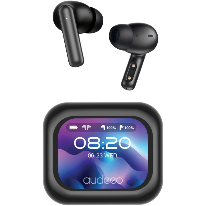 Audeeo Hörlurar In-Ear TWS ANC ENC Screen Prism Svart i gruppen HJEMMEELEKTRONIK / Lyd & billede / Hovedtelefoner & Tilbehør / Hovedtelefoner hos TP E-commerce Nordic AB (D35599)