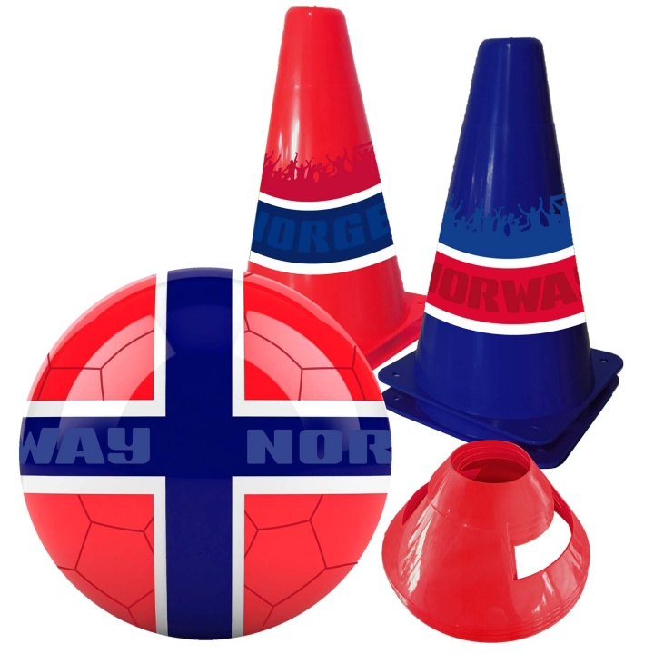 SportMe Fotbollsset NORGE - Boll och Koner i gruppen LEGETØJ, BØRN & BABY / Udeleg & Sport / Sport og spil hos TP E-commerce Nordic AB (D35604)