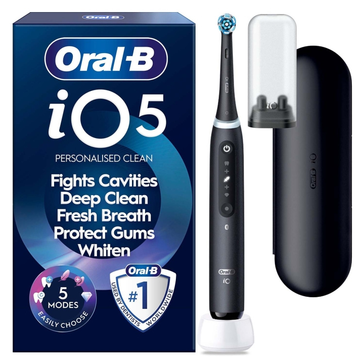 Oral B Eltandborste iO5 Matt Black Travel Case Ref Holder i gruppen SKØNHED & HELSE / Oral pleje / Elektriske tandbørster hos TP E-commerce Nordic AB (D35630)