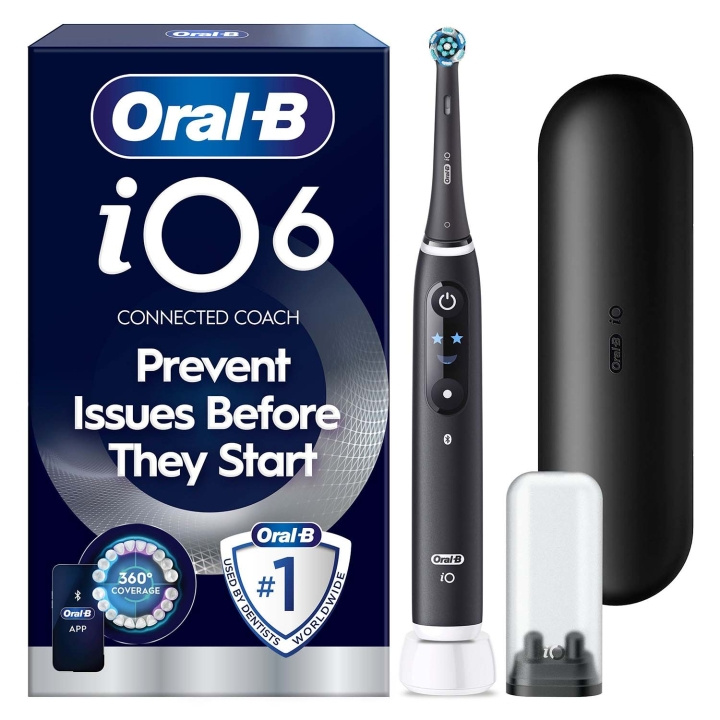 Oral B Eltandborste iO6 Black Lava, 1 Extra Refill i gruppen SKØNHED & HELSE / Oral pleje / Elektriske tandbørster hos TP E-commerce Nordic AB (D35632)