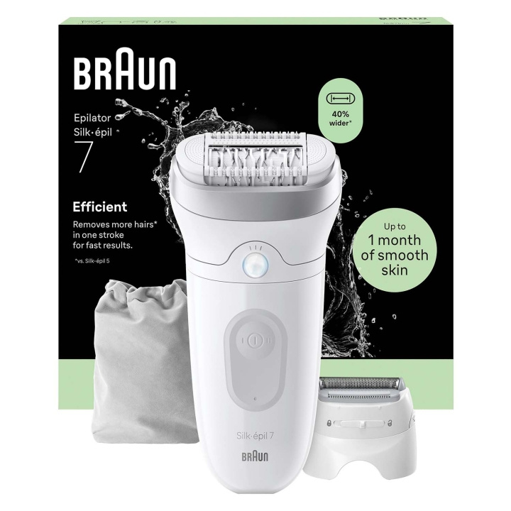 Braun Epilator Silk·épil 7, Wet & Dry, Långvarigt Slät Hud, 7-041, Silver i gruppen SKØNHED & HELSE / Hår og styling / Hårfjerning / Epilatorer hos TP E-commerce Nordic AB (D35647)
