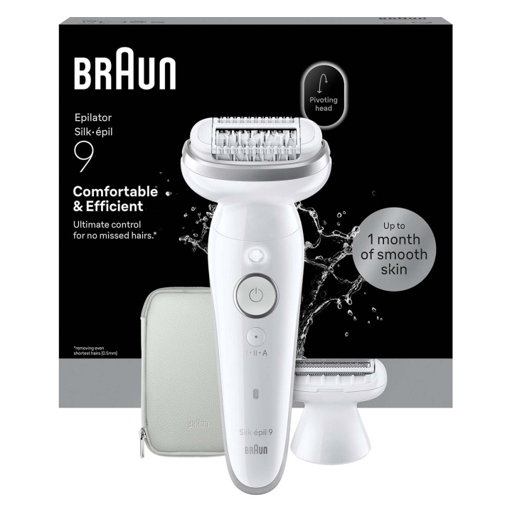 Braun Epilator Silk·épil 9 Wet & Dry, Långvarigt Slät Hud, 9-030, Silver i gruppen SKØNHED & HELSE / Hår og styling / Hårfjerning / Epilatorer hos TP E-commerce Nordic AB (D35648)
