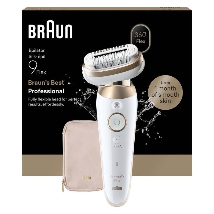 Braun Epilator Silk·épil 9 Flex Wet & Dry, Långvarigt Slät Hud, 9-011 3D, Guld i gruppen SKØNHED & HELSE / Hår og styling / Hårfjerning / Epilatorer hos TP E-commerce Nordic AB (D35649)