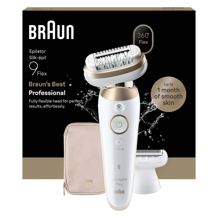 Braun Epilator Silk·épil 9 Flex Wet & Dry, Långvarigt Slät Hud, 9-030 3D, Guld i gruppen SKØNHED & HELSE / Hår og styling / Hårfjerning / Epilatorer hos TP E-commerce Nordic AB (D35650)
