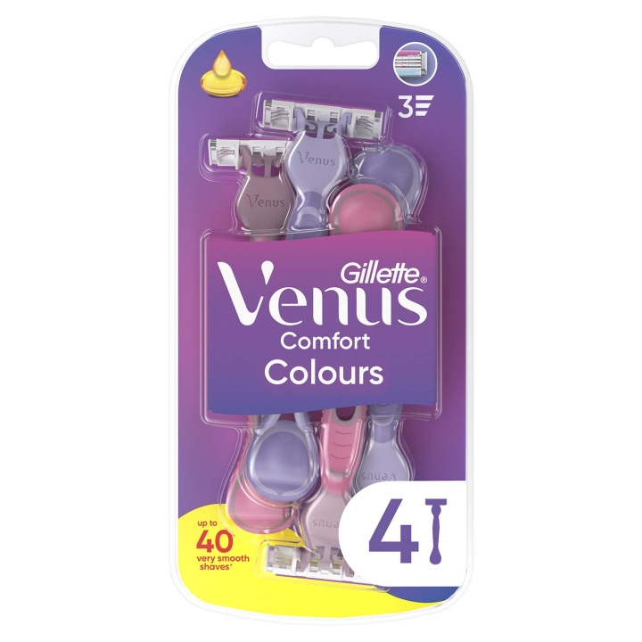 Gillette Venus Engångsrakhyvlar Venus 3 Colors 4st i gruppen SKØNHED & HELSE / Hår og styling / Barbering og trimning / Tilbehør til barbering hos TP E-commerce Nordic AB (D35784)